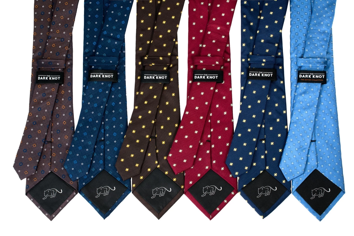 Millville Foulard Silk Tie, Dark Brown / Gold - Image 4