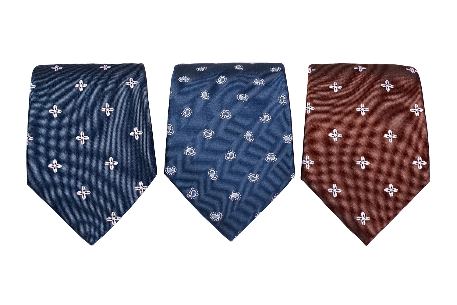Patterson Foulard Silk Tie, Navy / Silver - Image 3