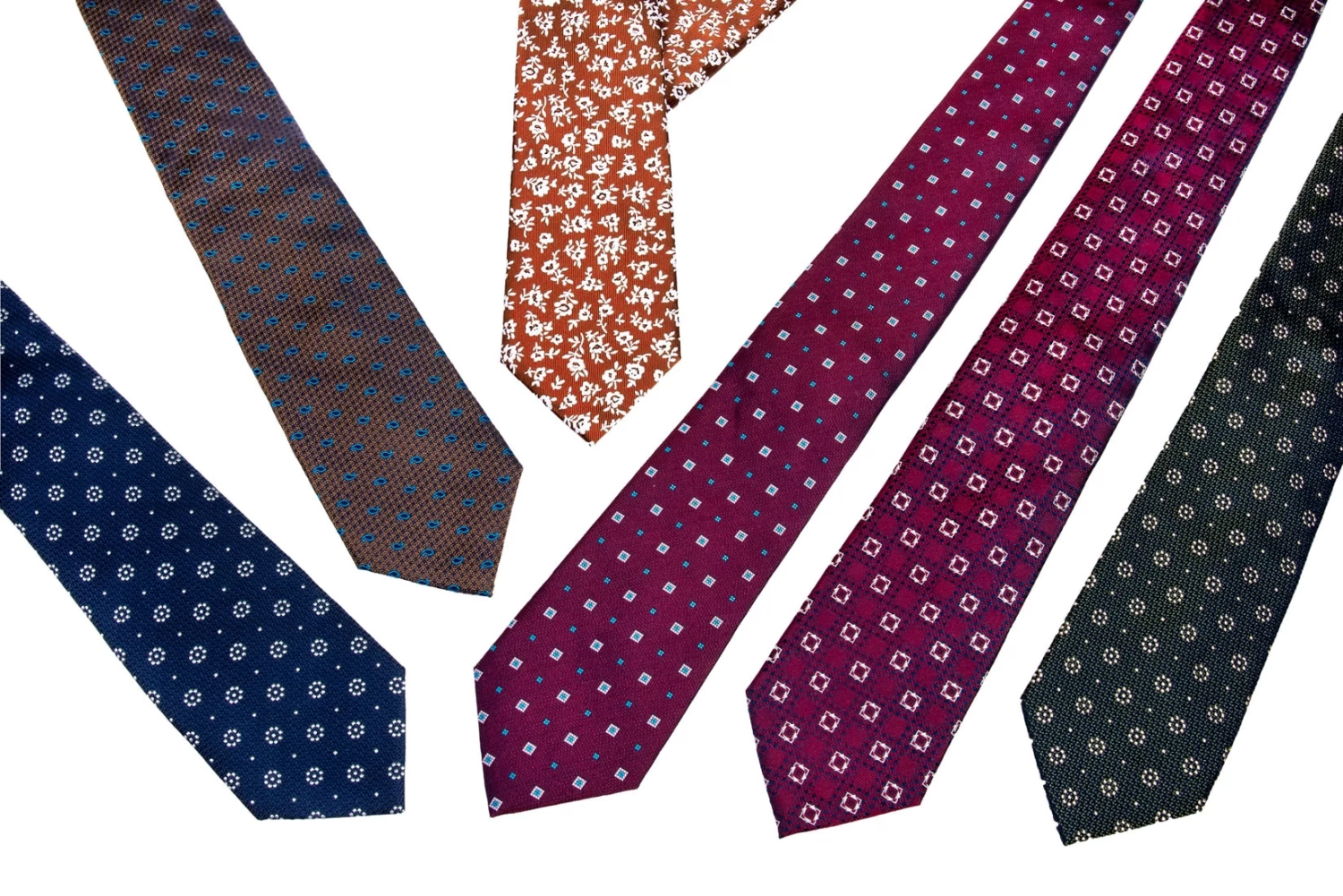 Fort Covington Foulard Silk Tie, Olive Green / Gold - Image 7