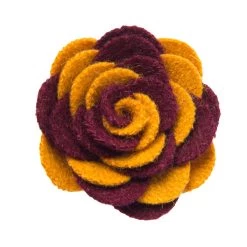 Washington Lapel Flower, Burgundy / Yellow