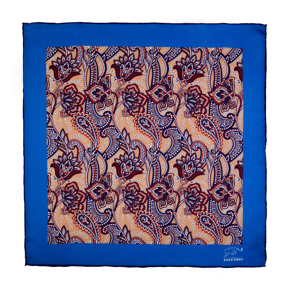 Westwood Paisley Silk Pocket Square, Gold / Orange / Blue - Image 2