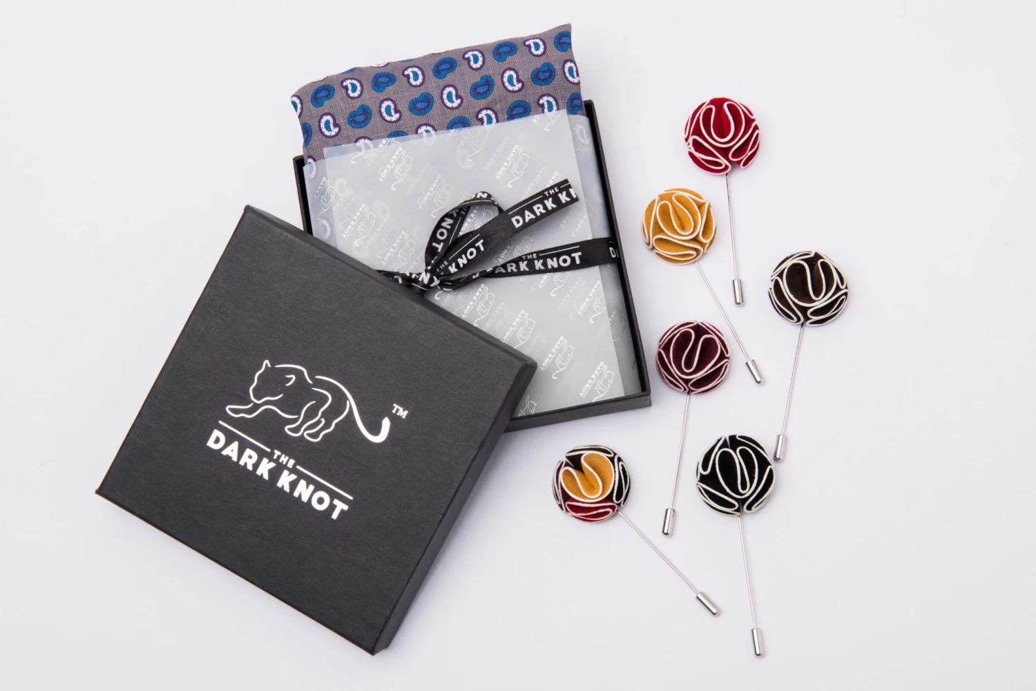 Three Ties, Pocket Squares And Lapel Flowers Starter Kit - Image 9