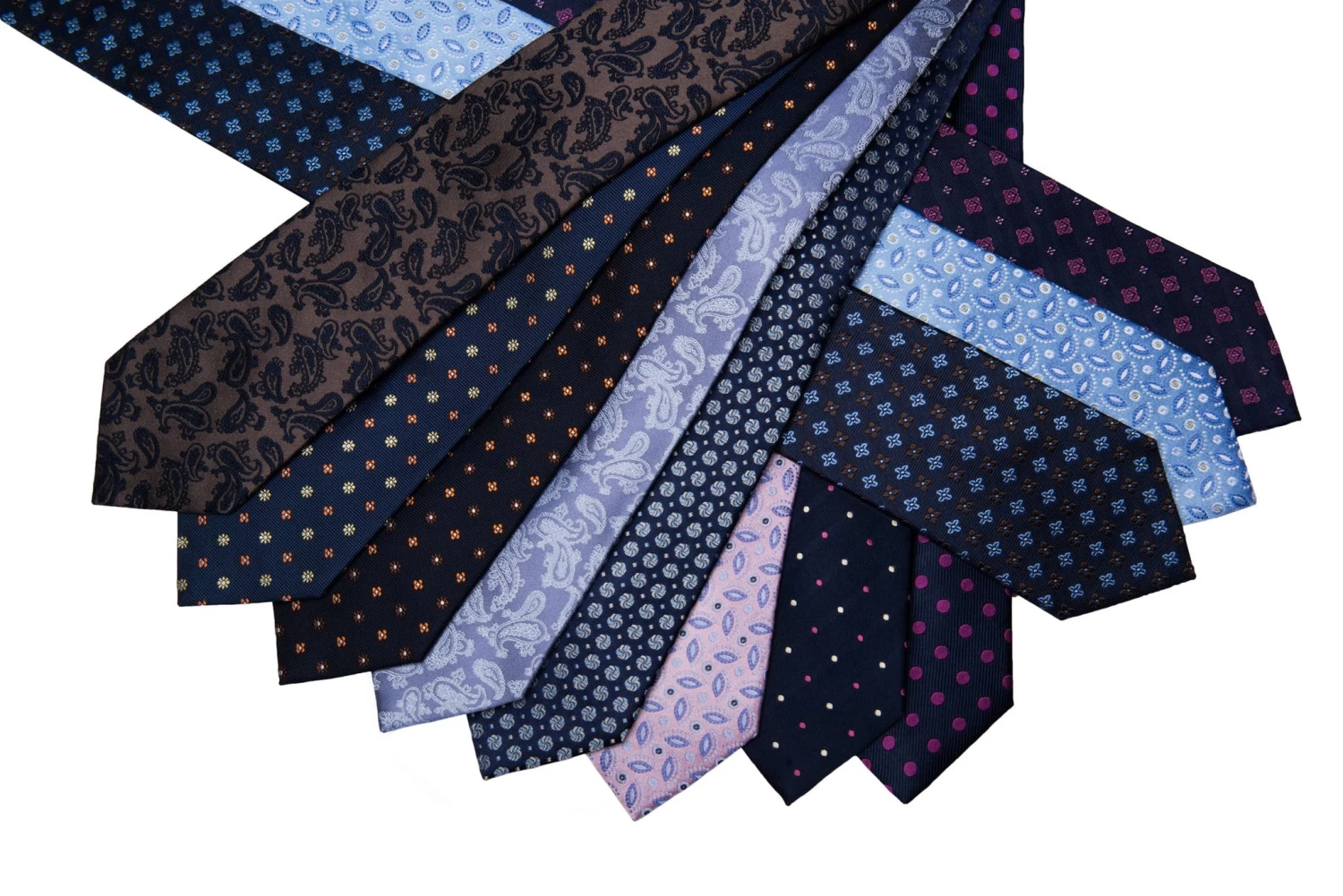 Framingham Abstract Silk Tie, Navy / Orange / Yellow - Image 7