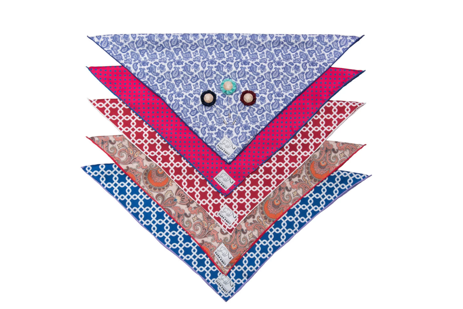 Coldspring Abstract Silk Pocket Square, White / Blue - Image 3