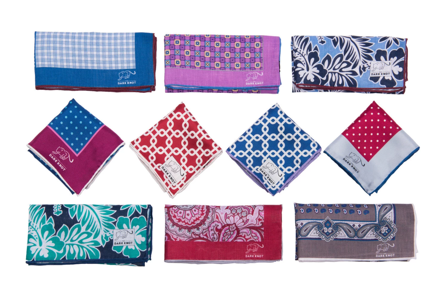 Baldwin Abstract Linen Pocket Square, Grey / White / Blue - Image 8